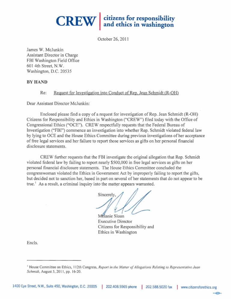 Investigation Request for Rep. Schmidt | PDF