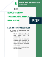 Evolution of Traditional Media To New Media: Learning Objectives
