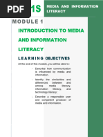 Module 1 Introduction To Media and Information Literacy