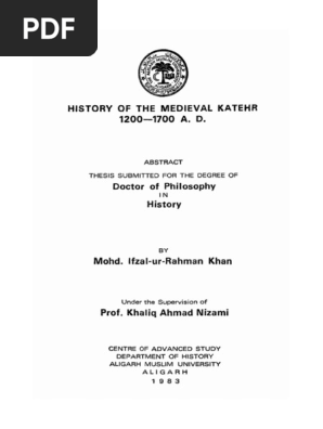 History of The Medieval Katehr 1200-1700 A. D | PDF
