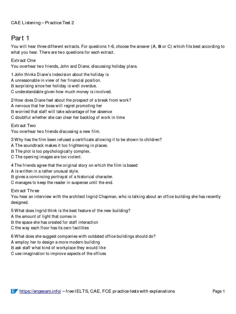CAE Listening Practice Test 2 | PDF | Museum | Cognitive Science
