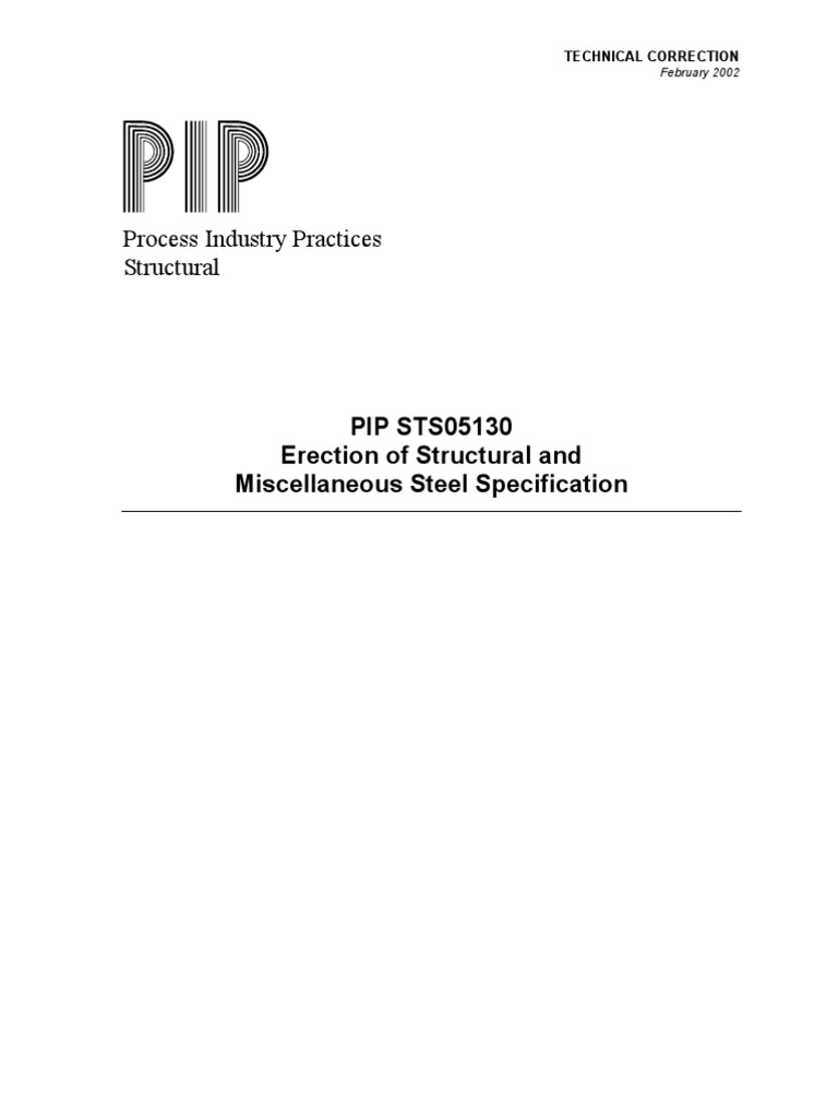 PIP - STD - STS05130 Struct Erection 2-2002 | PDF | Screw ...