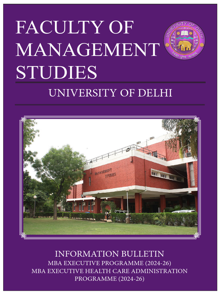 MBA Executive Programs at FMS Delhi 2024-26 | PDF | Disability ...