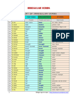 Irregular Verbs Chart