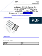 Set de 4 Amortizoare 441928 Format Din 4 Telescoape 464524 SUSPA TYP008 Forta 60N Lungime Totala 305 MM Filet Tub M8 Tija Telescop 10 MM Mag-Pro