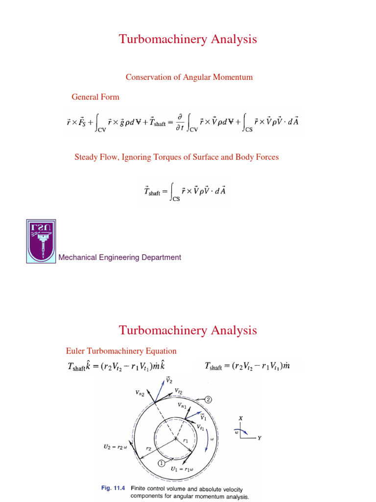 Euler Turbomachinery Analysis Overview | PDF | Pump | Turbomachinery