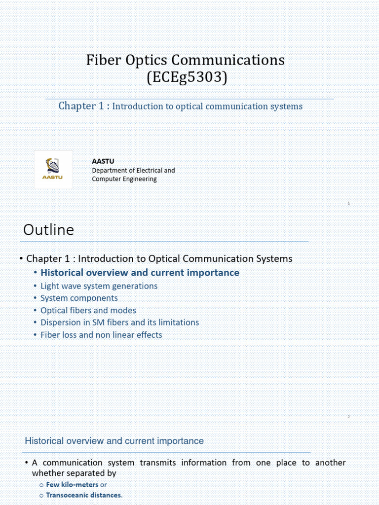 Chapter 1 - Fiber Optics Communications (ECEg5303) | PDF | Optical ...