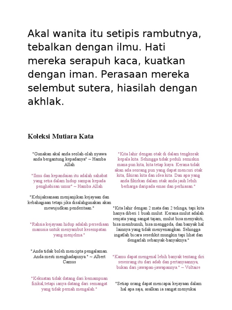 Akal Wanita Itu Setipis Rambutnya