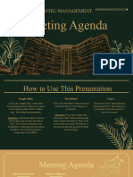Deep Green and Gold Minimal Luxury Hotel Management Meeting Agenda