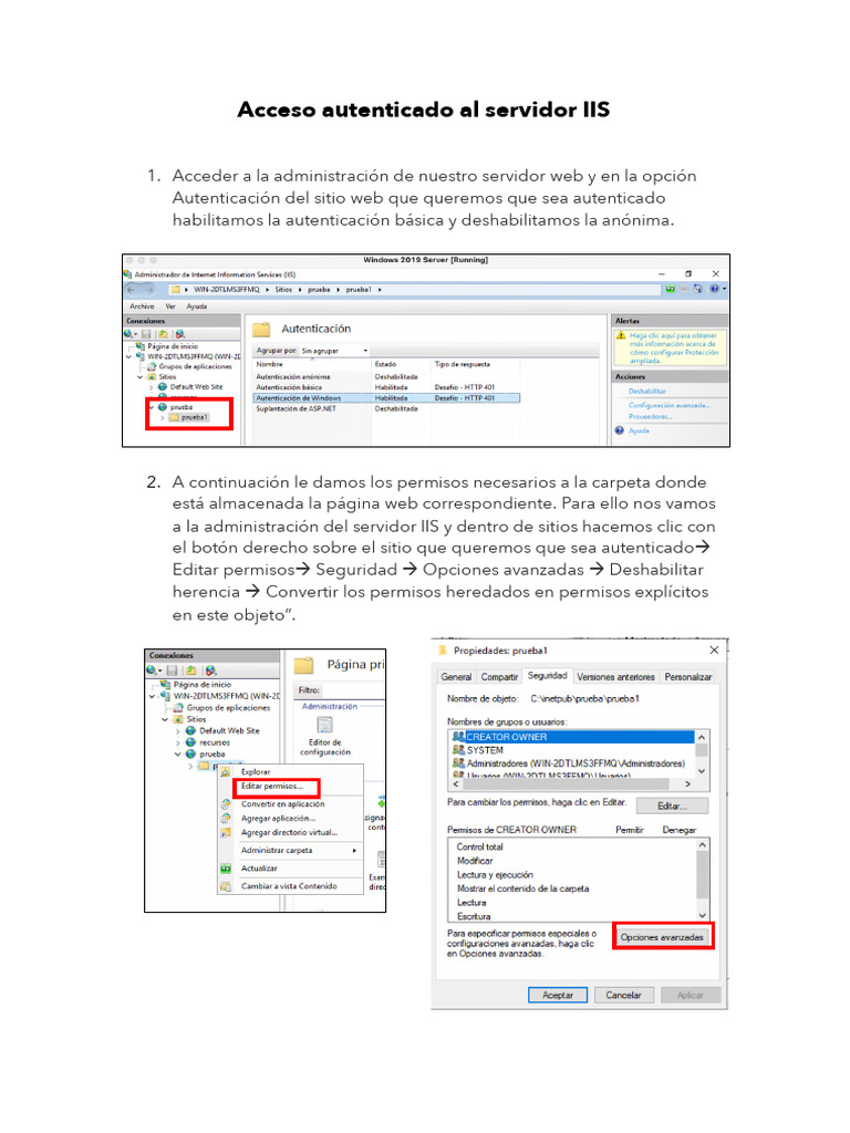 Configurar Autenticación en IIS | PDF | Informática