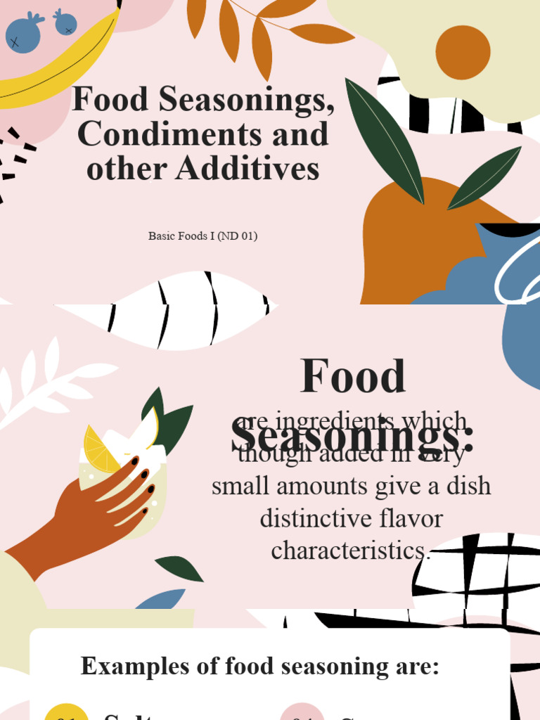 Essential Food Seasonings and Additives | PDF | Spice | Salt