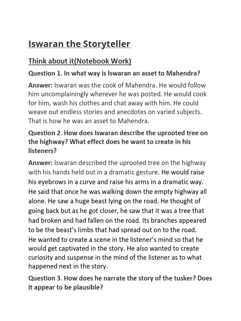 Iswaran the storyteller pdf