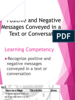 Positive and Negative Messages Conveyed in A Text