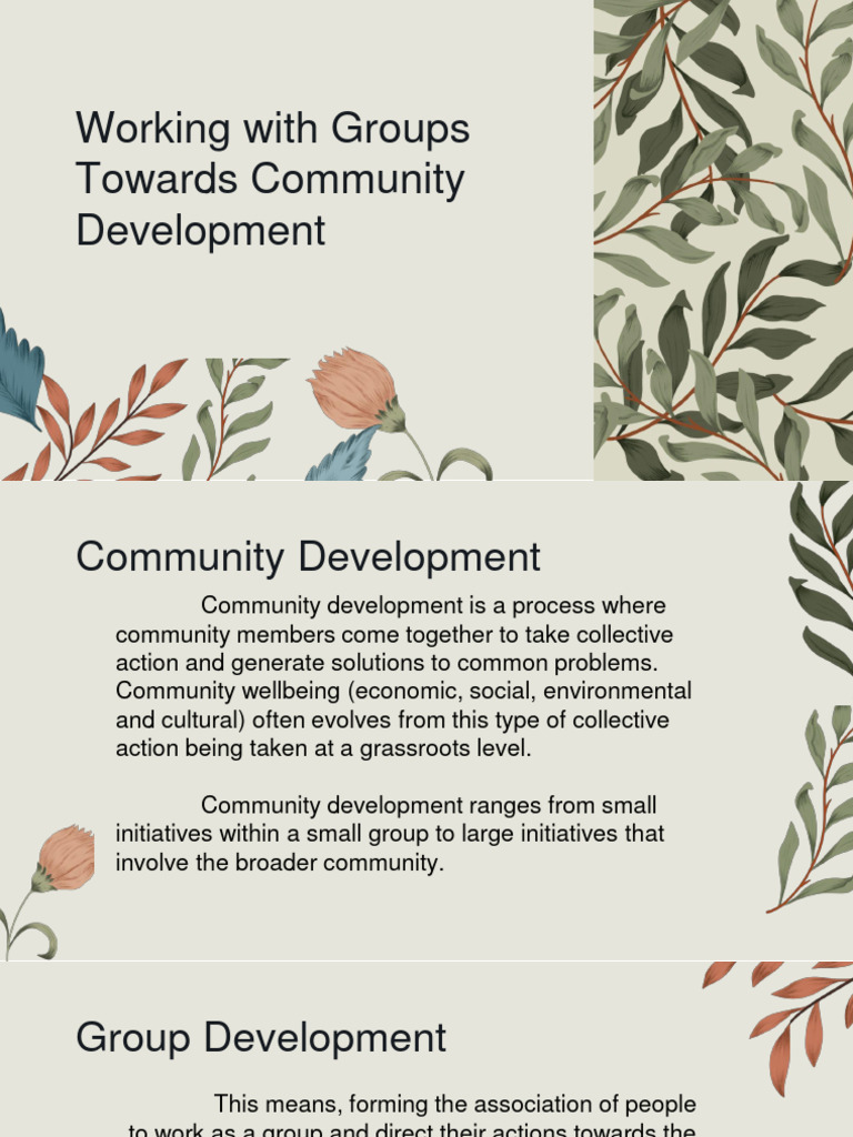 Working With Groups Towards Community Development Download Free Pdf