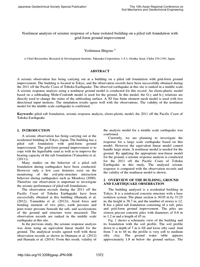 Seismic Response of Base Isolated Building | PDF | Strength Of ...