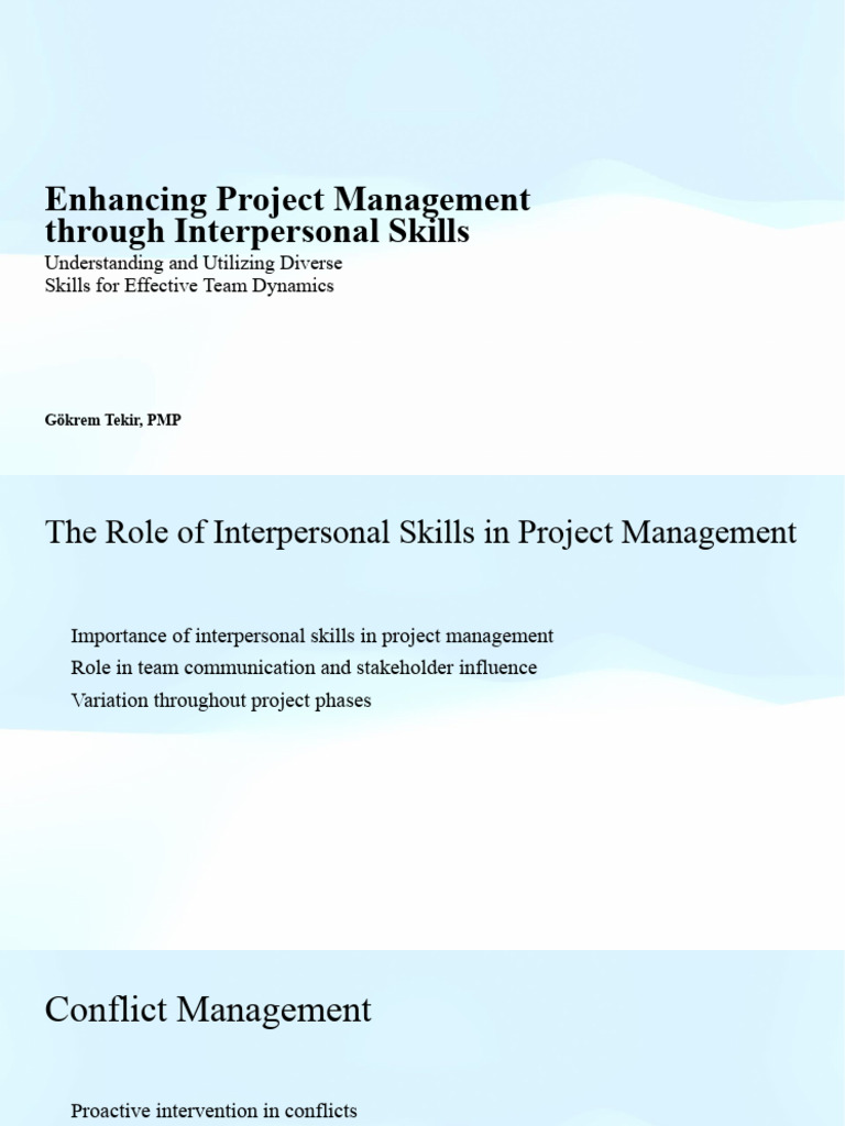 Interpersonal Skills in Project Management | PDF | Project Management ...