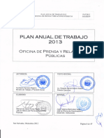 Plan de Trabajo 2013 Oficina de Prensa y Relaciones Publicas Parte1