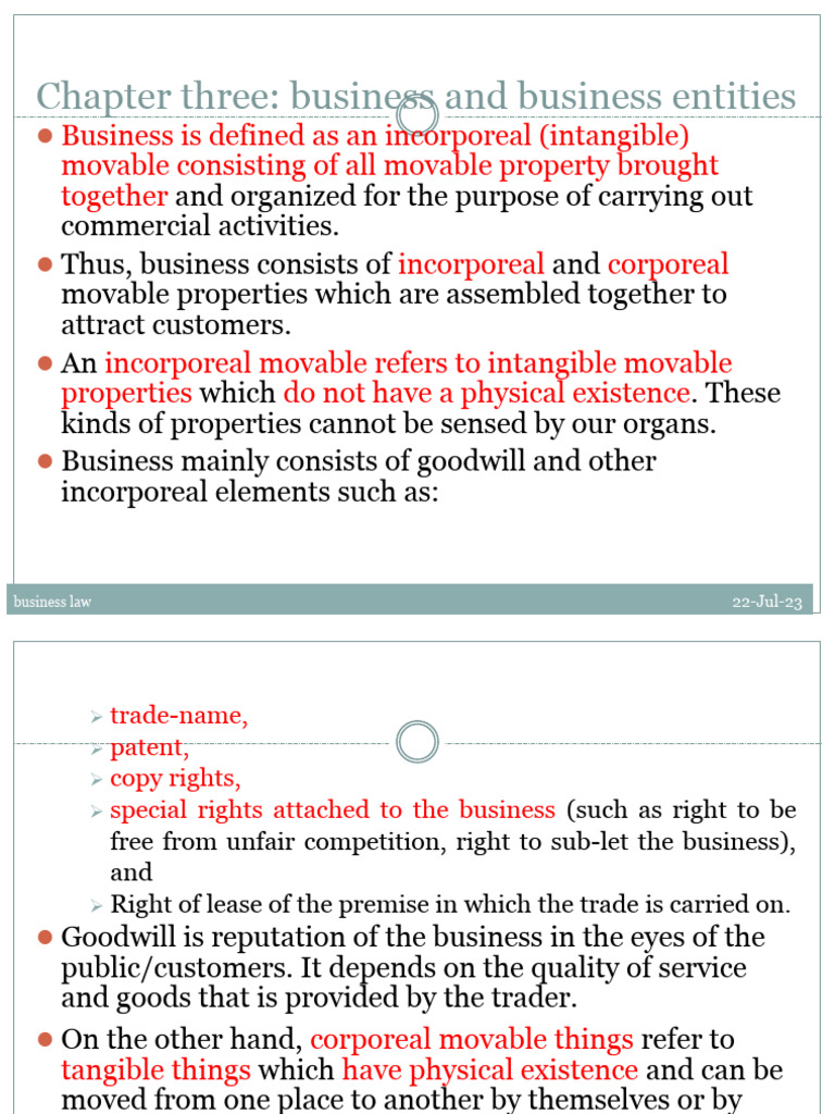 Business Law: Intangible Property Overview | PDF | Partnership ...