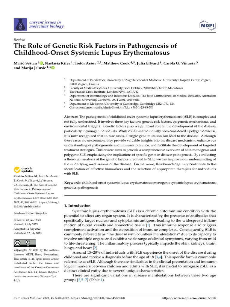 The Role of Genetic Risk Factors in Pathogenesis | PDF | Interferon | Nf κb