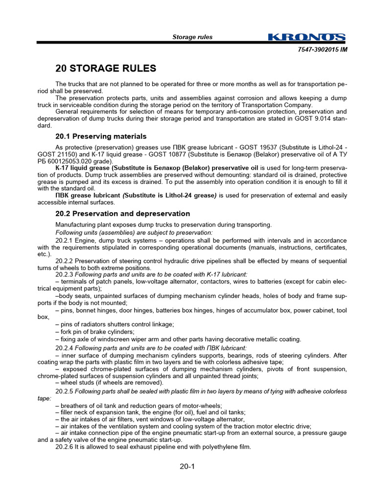 Dump Truck Storage and Preservation Guidelines | PDF | Business