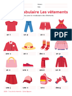 Pantou-FLE A1 Vocabulaire Vêtements