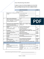 Contract Monitoring Checklist