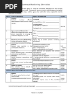 Contract Monitoring Checklist