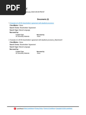 50 50 Shareholders Agreemnt