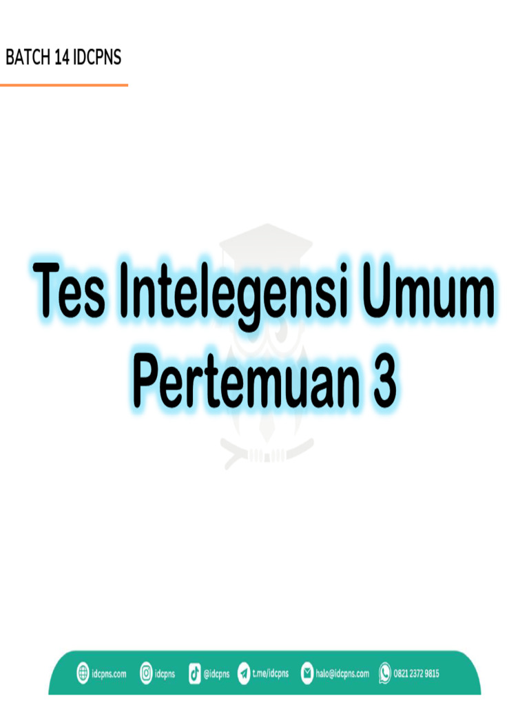 Tes Penalaran IDCPNS Batch 14 | PDF