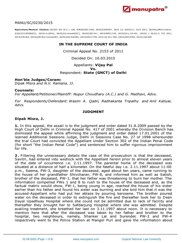 Supreme Court Upholds Murder Conviction | PDF | Witness | Burden Of ...