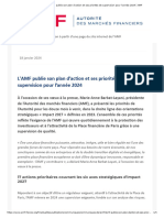 L'AMF Publie Son Plan D'action Et Ses Priorites de Supervision Pour L'annee 2024-2