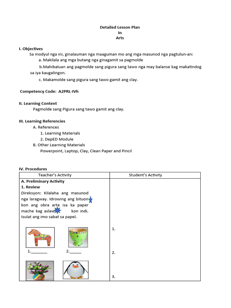 Detailed Lesson Plan in Arts 2 Week6-1 | PDF
