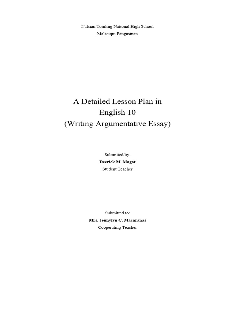 DLP Writing Argumentative | PDF | Essays | Argument