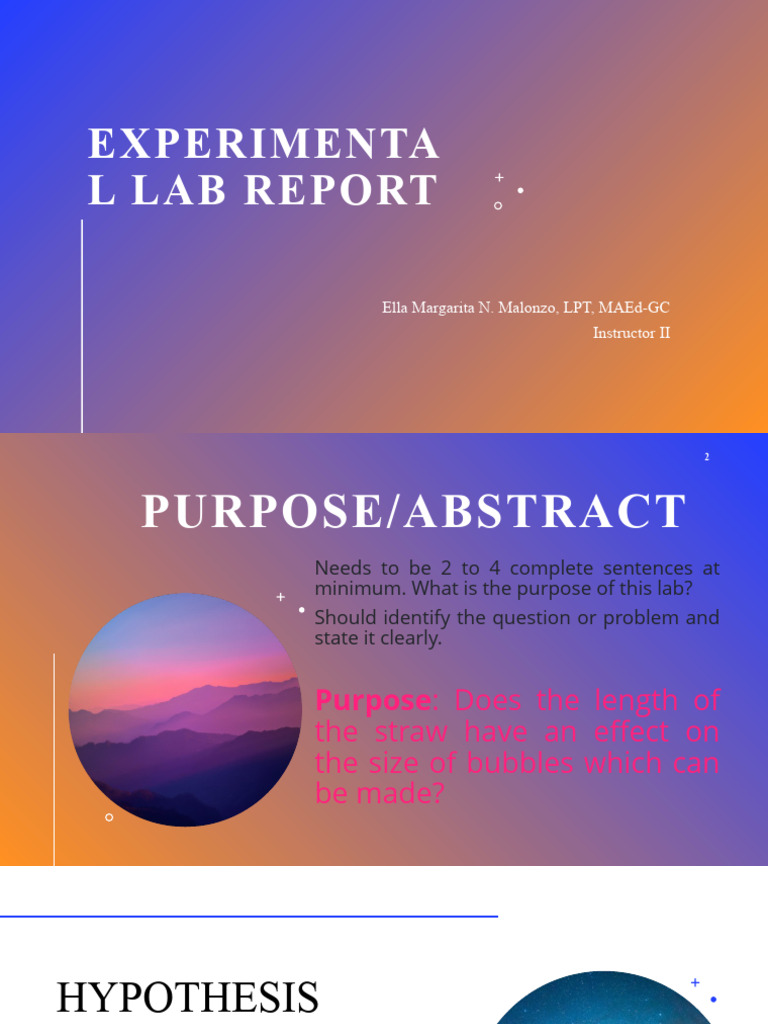 Experimental Lab Report | PDF | Experiment | Data