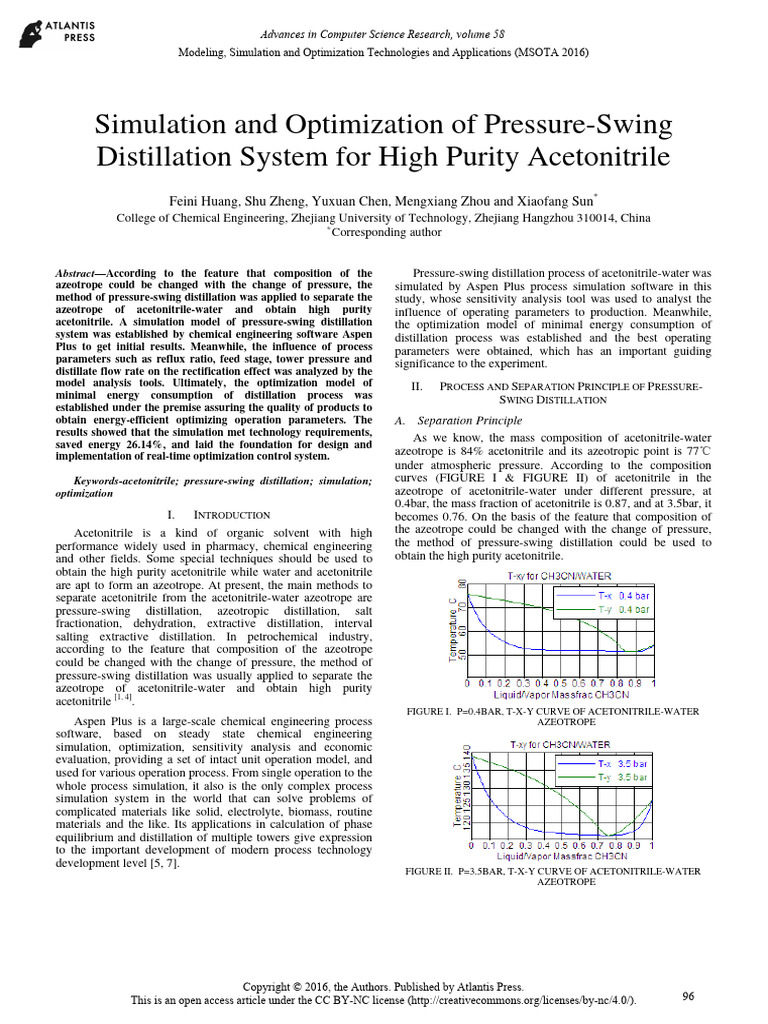 Simulation and Optimization of Pressure-Swing Distillation System For ...