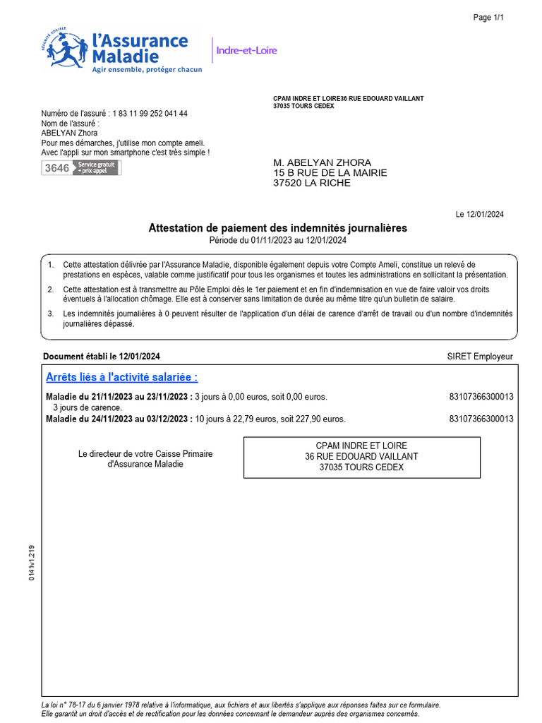 Délai de carence en arrêt de travail PDF Congé maladie Business — free download
