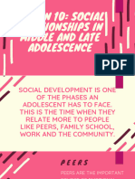 Module 10 Social Relationships in Middle and Late Adolescence