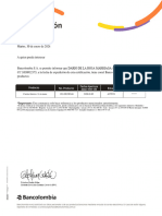 Certificado Bancolombia Dario de La Rosa