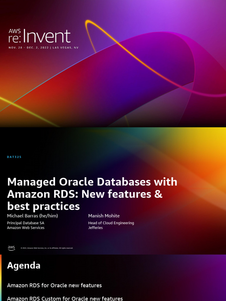 DAT325 - Managed Oracle Databases With Amazon RDS New Features and Best ...