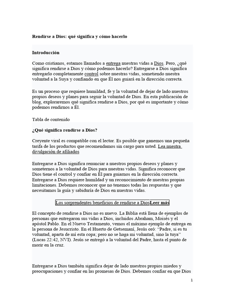 02 Rendirse A Dios Que Es Pdf Fe Dios