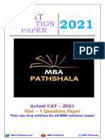 CAT-2021-Slot-1 Paper With Answer Key