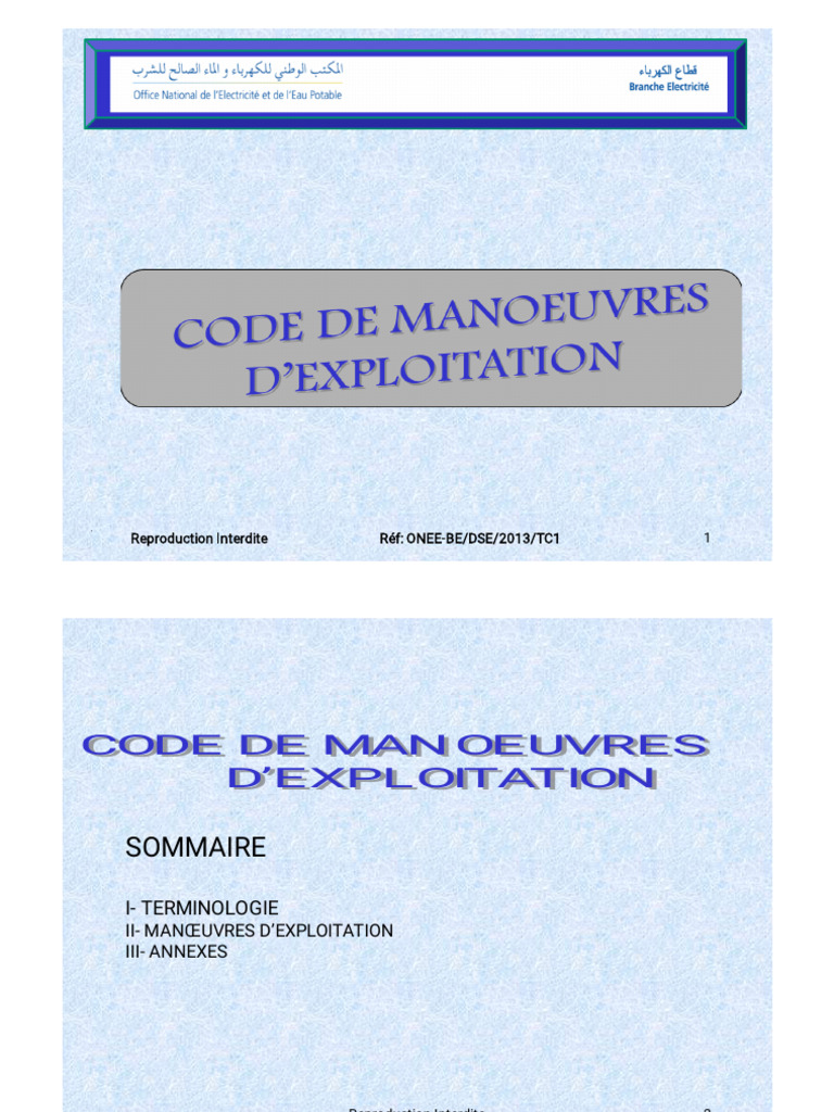 Code d'Exploitation des Ouvrages Électriques | PDF | Transport d ...