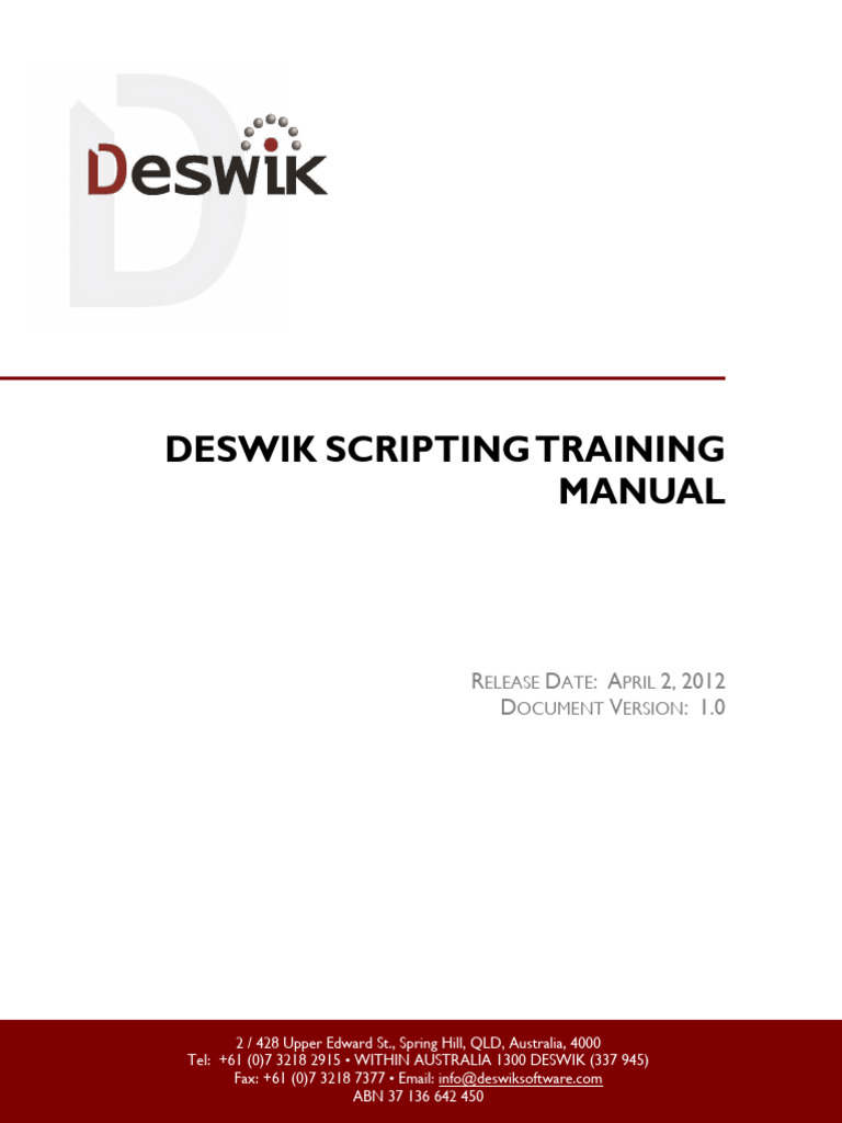 Deswik Scripting Training Manual | PDF | Comma Separated Values ...