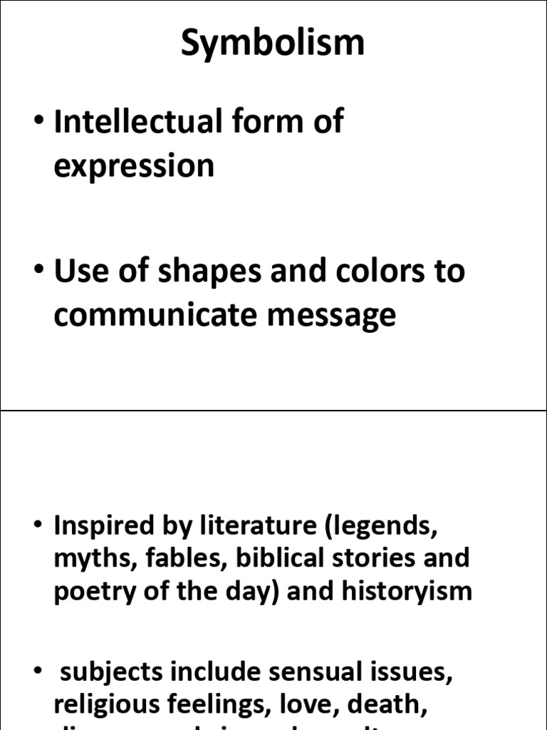 Overview of Symbolism and Art Movements | PDF | Symbolism (Arts ...