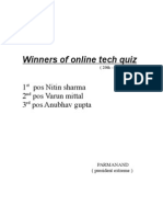 Extreme > Winners of Online Tech Quiz