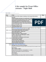 Daily Task List For Front Office Assistants