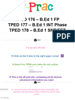 TPED 1 Important Information For All TPED 1 Students