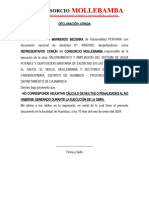 Declaración Jurada - Cálculo de Multas o Penalidades