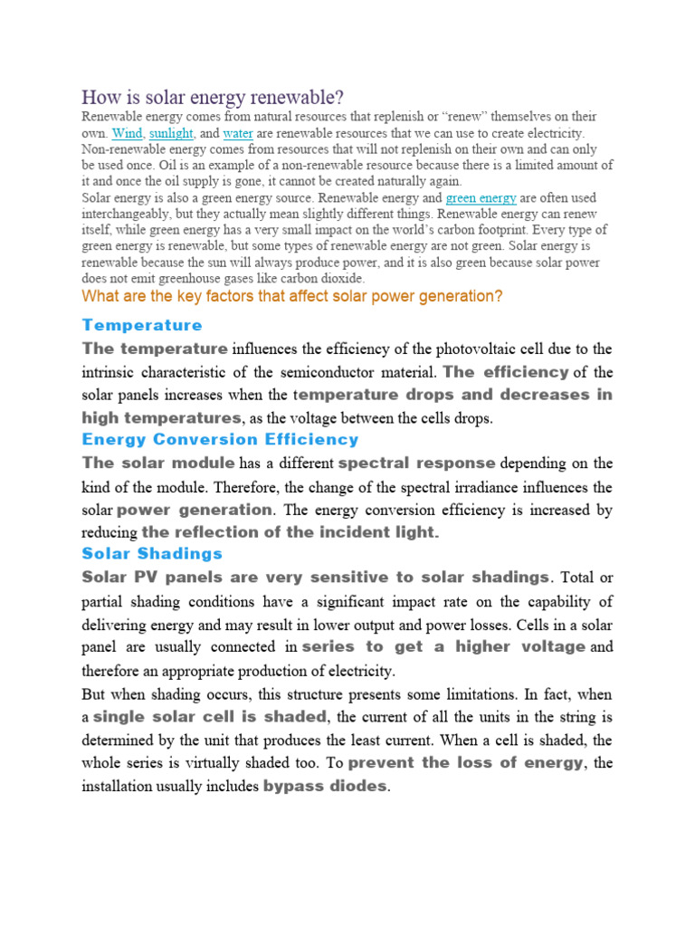 How Is Solar Energy Renewable | PDF | Solar Power | Photovoltaics