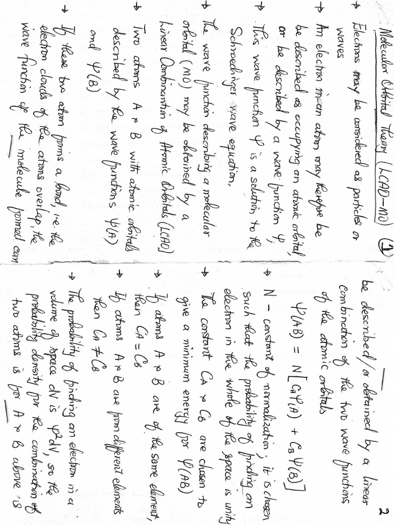 C2710 scanned handwritten notes on molecular orbital theory pdf